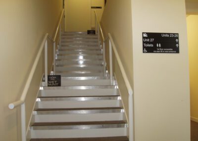 Internal decorating of an office stairwell